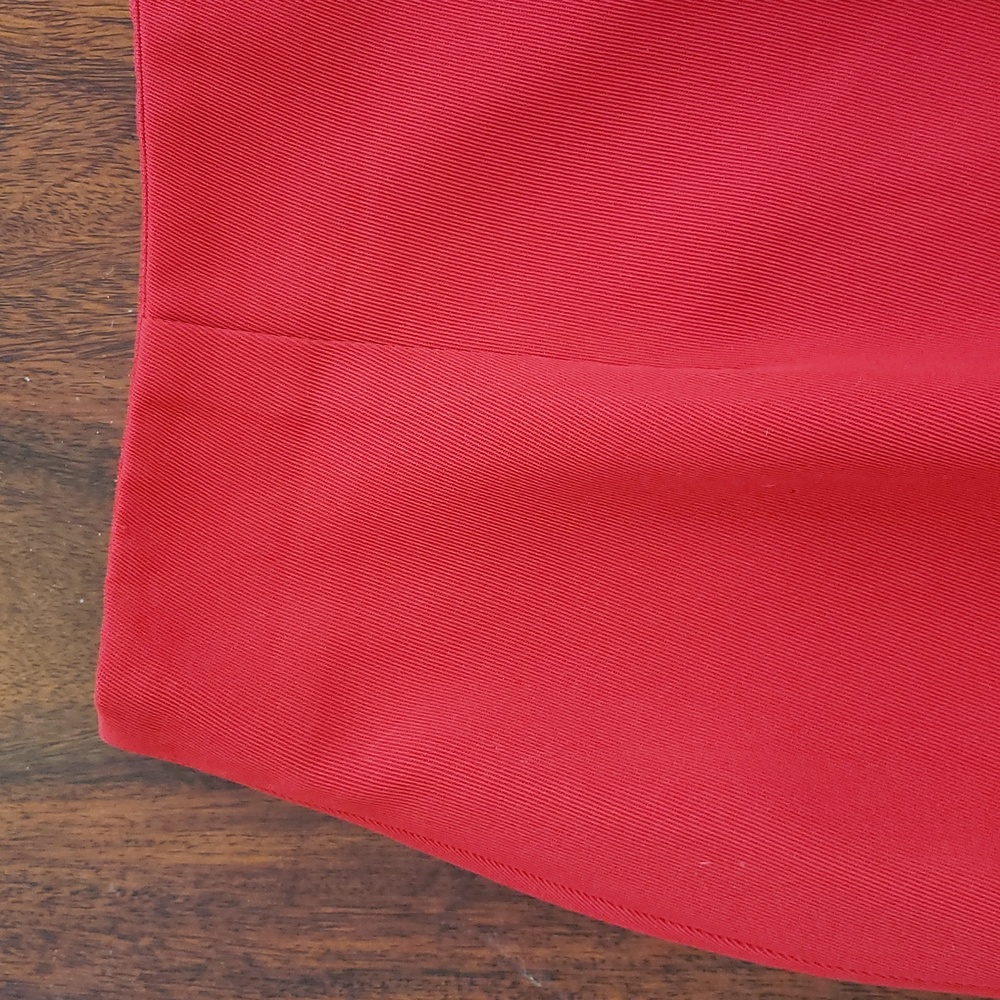 Y2K HALSTON LIFESTYLE Red Pencil Skirt MEDIUM Minimalist Work Holiday Midi - Picture 14 of 16